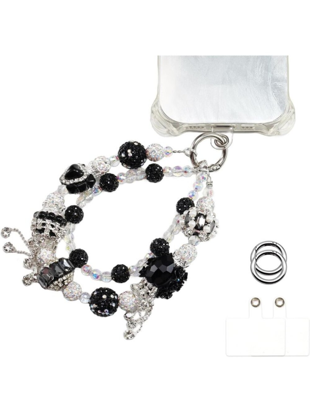 Vintage Jeweled Phone Charms - Hands-Free Wrist Strap & Luxury Bag Charm